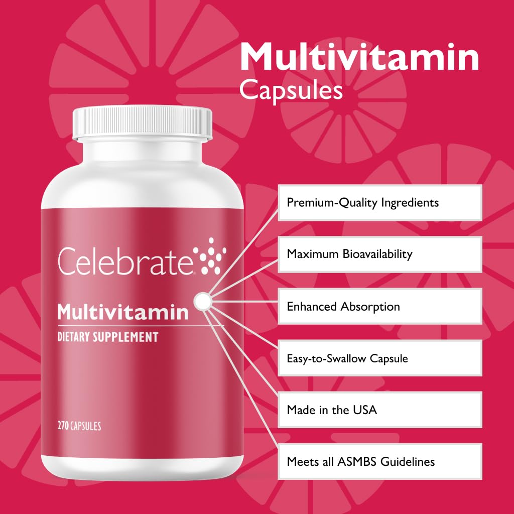 Celebrate Vitamins Bariatric Multivitamin Iron Free – Post-Surgery Nutrition (270 Capsules)