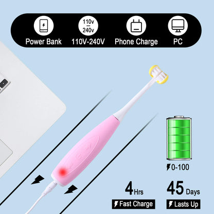 Cellena Kids Auto Toothbrush U31 – Pink Regular, Sonic Electric, 2 Brush Heads
