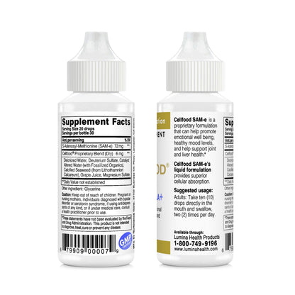 Cellfood SAM-e Liquid Formula+ | 1 fl oz Pack of 2 | Gluten Free & Non-GMO | Easier Absorption