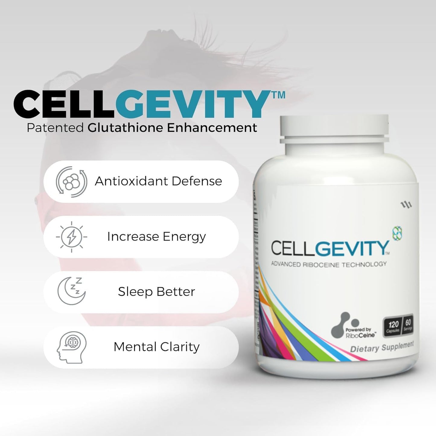 Cellgevity Advanced RiboCeine – 120 Veggie Capsules | 60 Servings