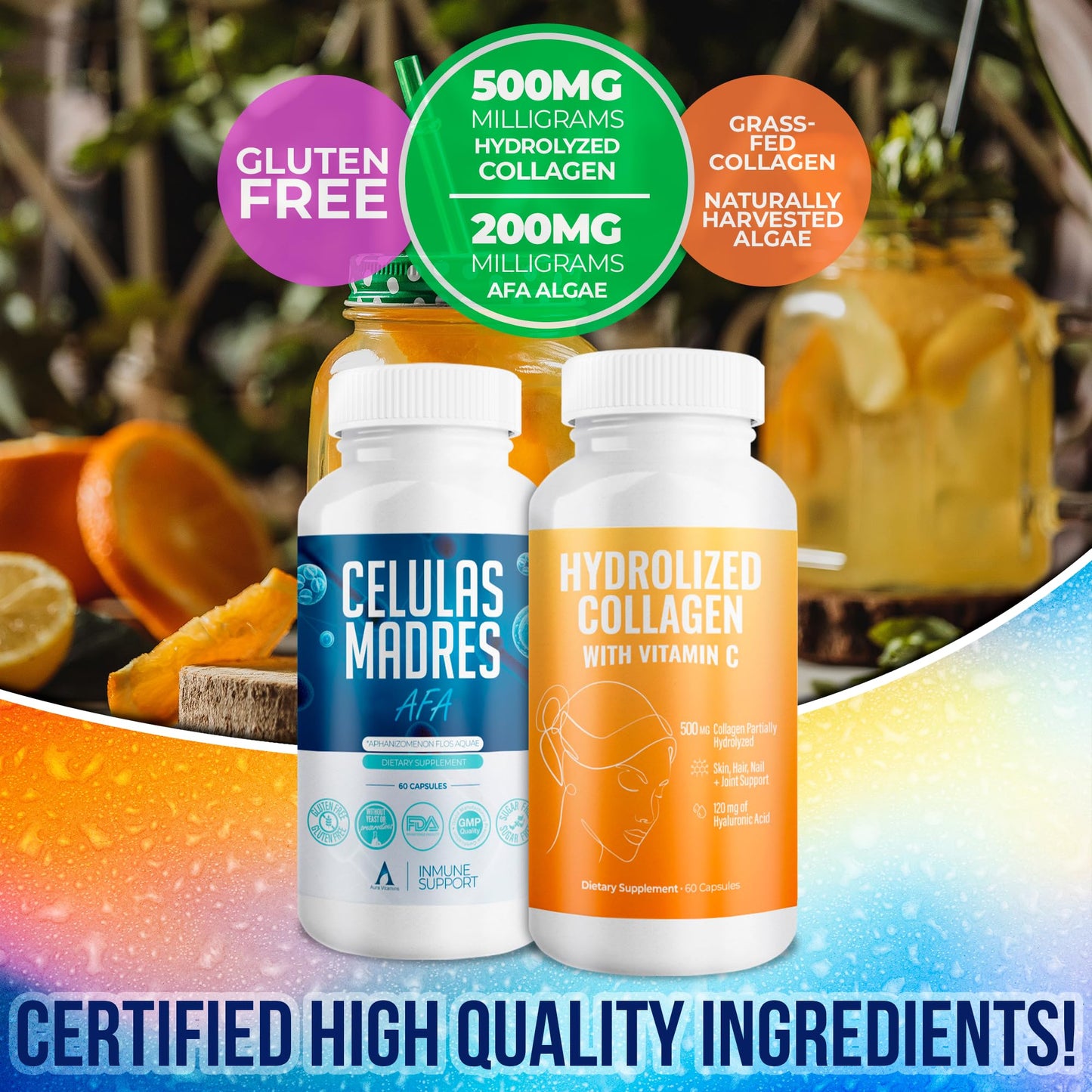 Aura Vitamin Mega Antioxidant Bundle | Hydrolyzed Collagen & AFA Stem Cell – 60 Capsules (2)