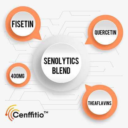 Cenffitio Liposomal Apigenin 500mg Softgels — Enhanced Absorption with Fisetin, Quercetin & Theaflavins (4-Month Supply)