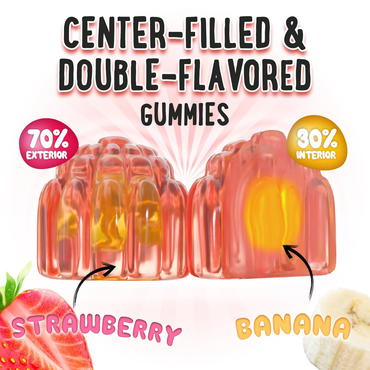 OH MY CHEWY Center-Filled Magnesium Glycinate Gummies 400MG – High Absorption, Gluten Free & Vegan – Sleep, Calm & Muscle Support – 120 Count