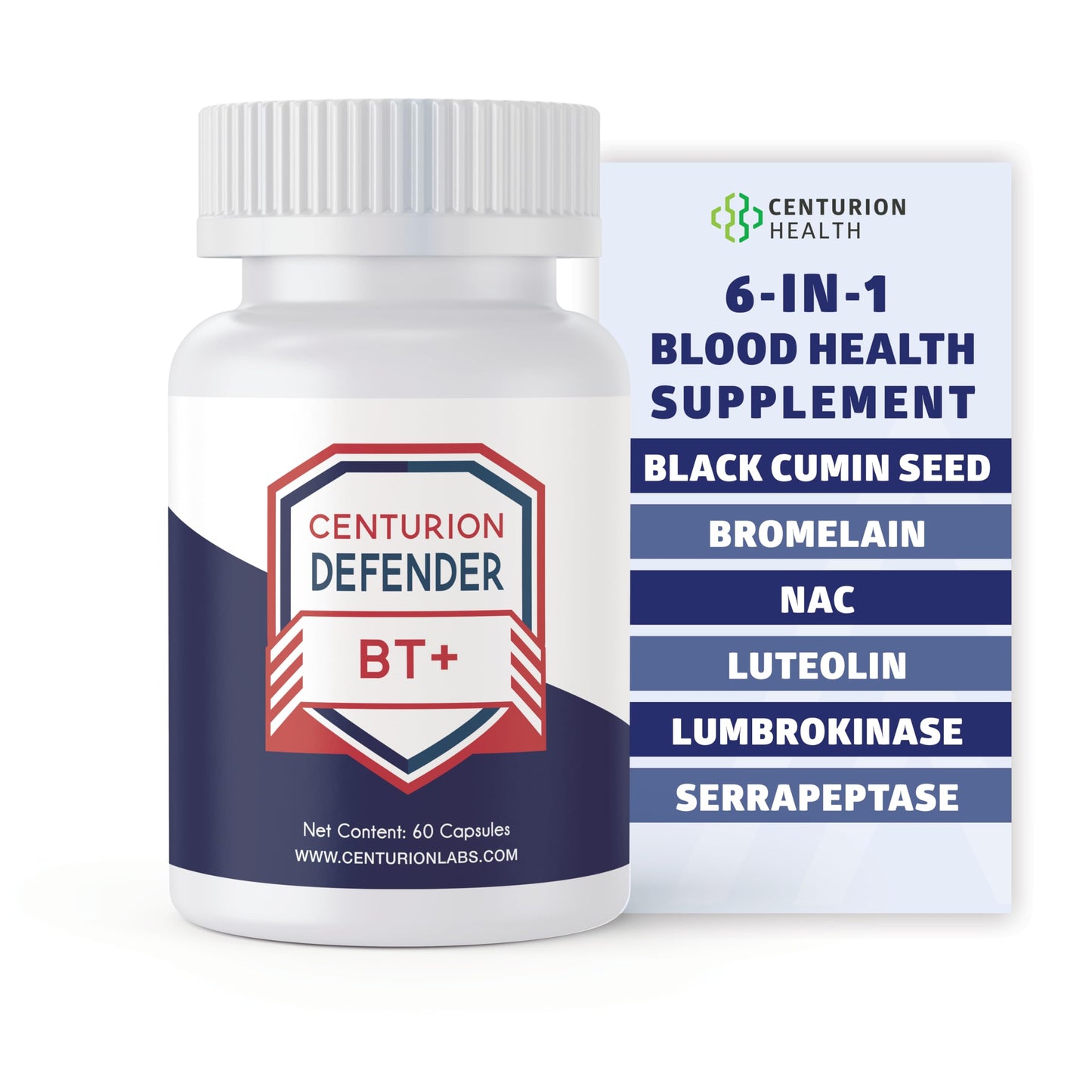 Centurion Defender BT+ | Natural Circulation Support Supplement — 60 Caps
