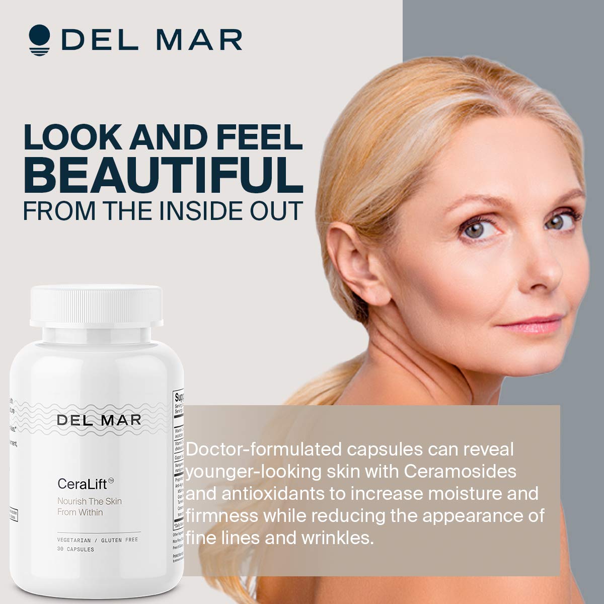 Del Mar Labs CeraLift – 30 Day Supply – Doctor Formulated Anti-Aging Ceramides