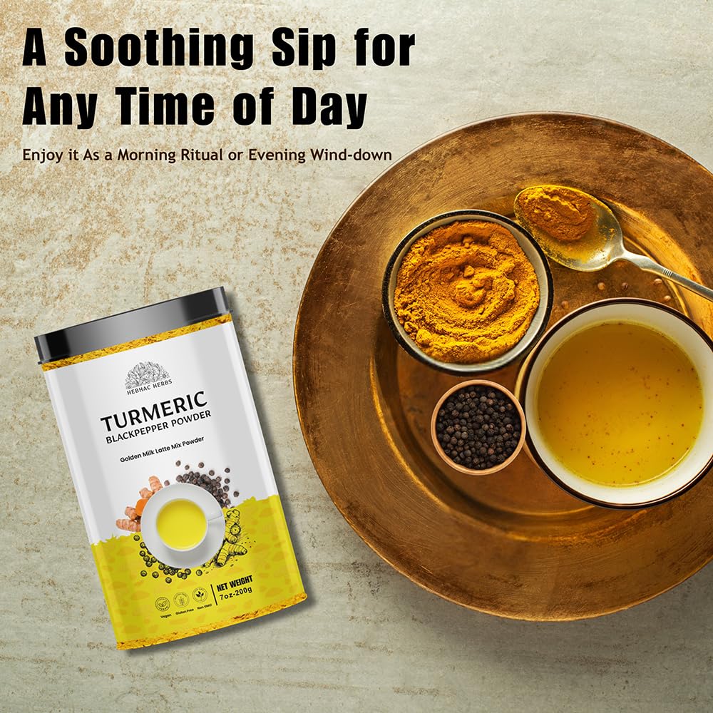 Turmeric Curcumin Powder with Black Pepper – Golden Milk Latte Mix (Organic)