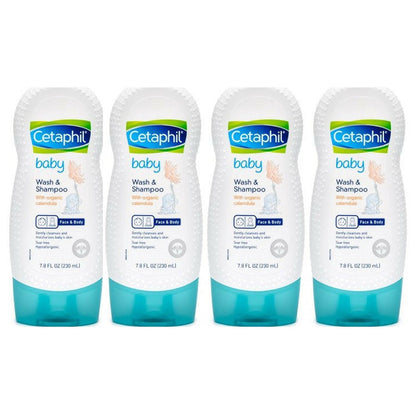 Cetaphil Baby Wash and Shampoo with Organic Calendula - 7.8 oz Pack of 4