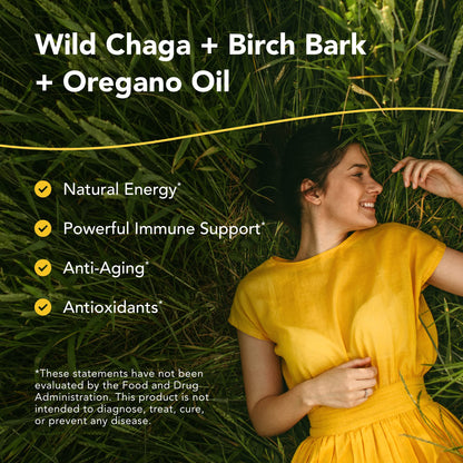 ChagaMax by North American Herb & Spice - 12 Vegi Capsules | Chaga Wild Mushroom Supplement - Adaptogen, Adrenal Support, Endurance & Stamina - Non-GMO - 90 Servings