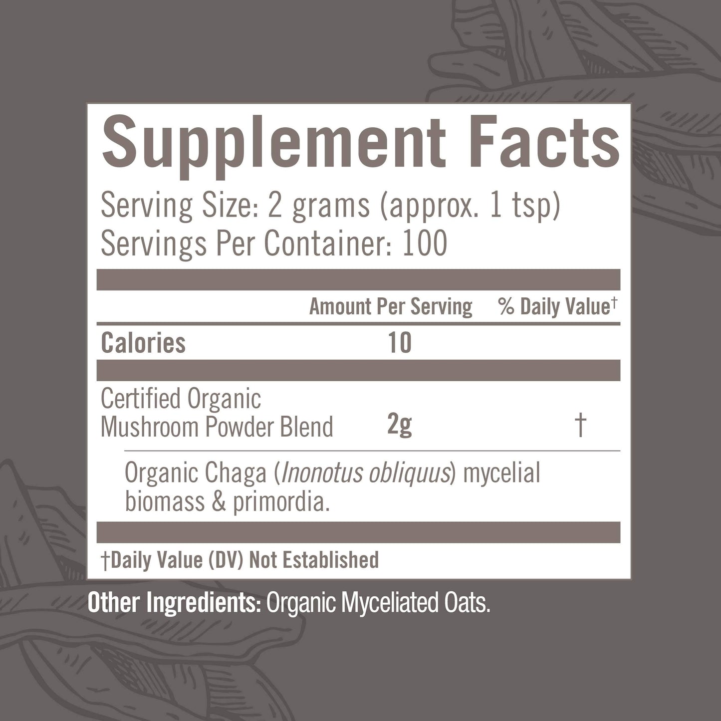OM MUSHROOM SUPERFOOD Chaga Powder – 7.05 oz, 100 Servings, Organic