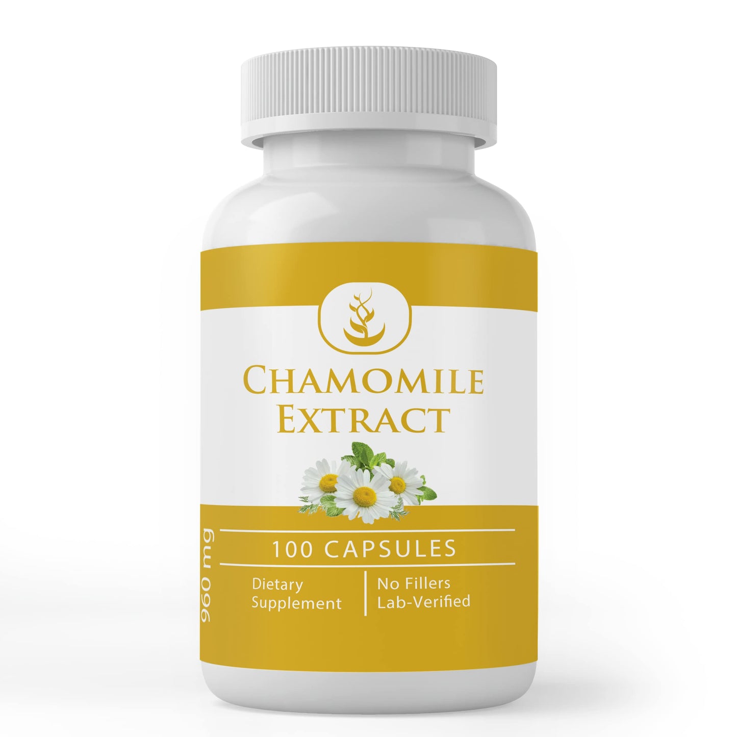 Pure Chamomile Extract Capsules (100 Count) – No Additives, Lab Verified