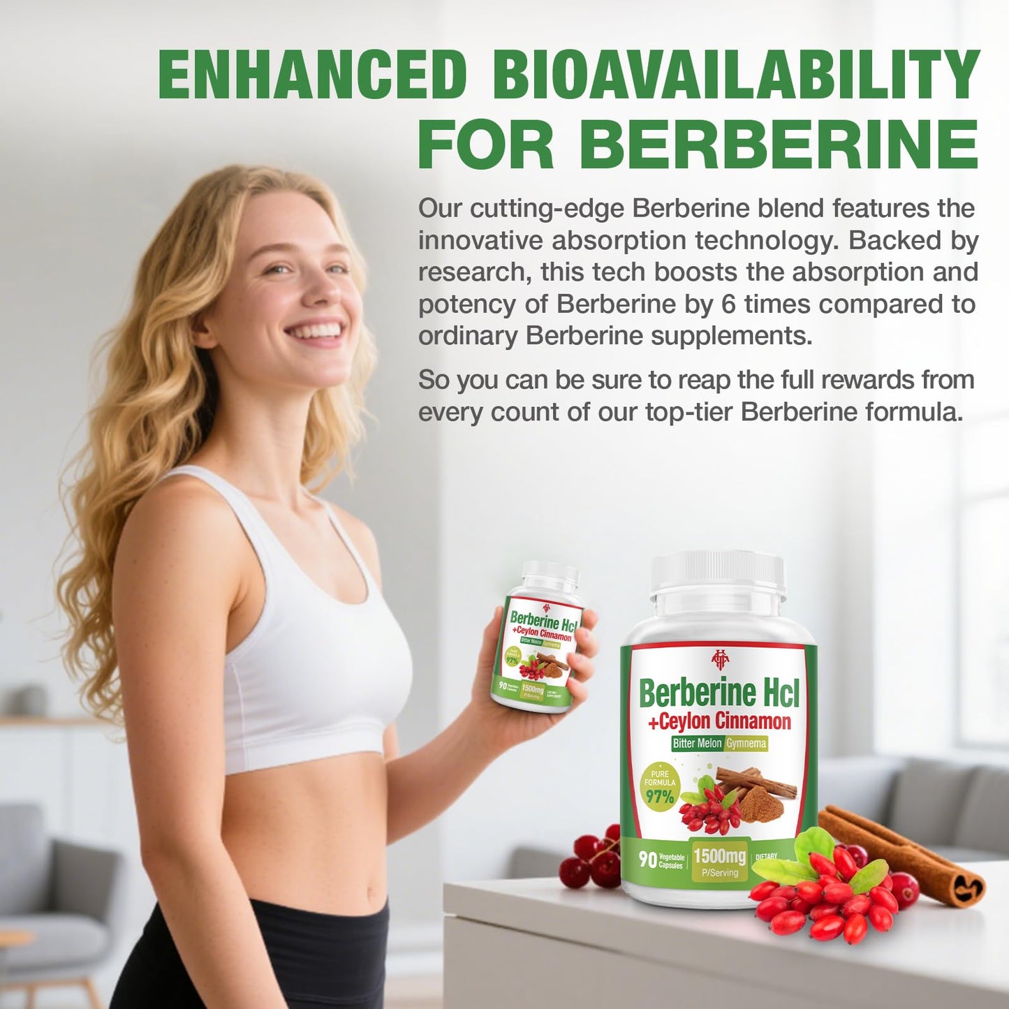 CHANUBITO 4-Pack Organic Berberine Supplement – High Potency Berberine HCl, Non-GMO