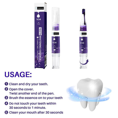 CharmCare Teeth Whitening Gel Pen - Color Correcting, No Sensitivity, Travel-Friendly (2PCS)
