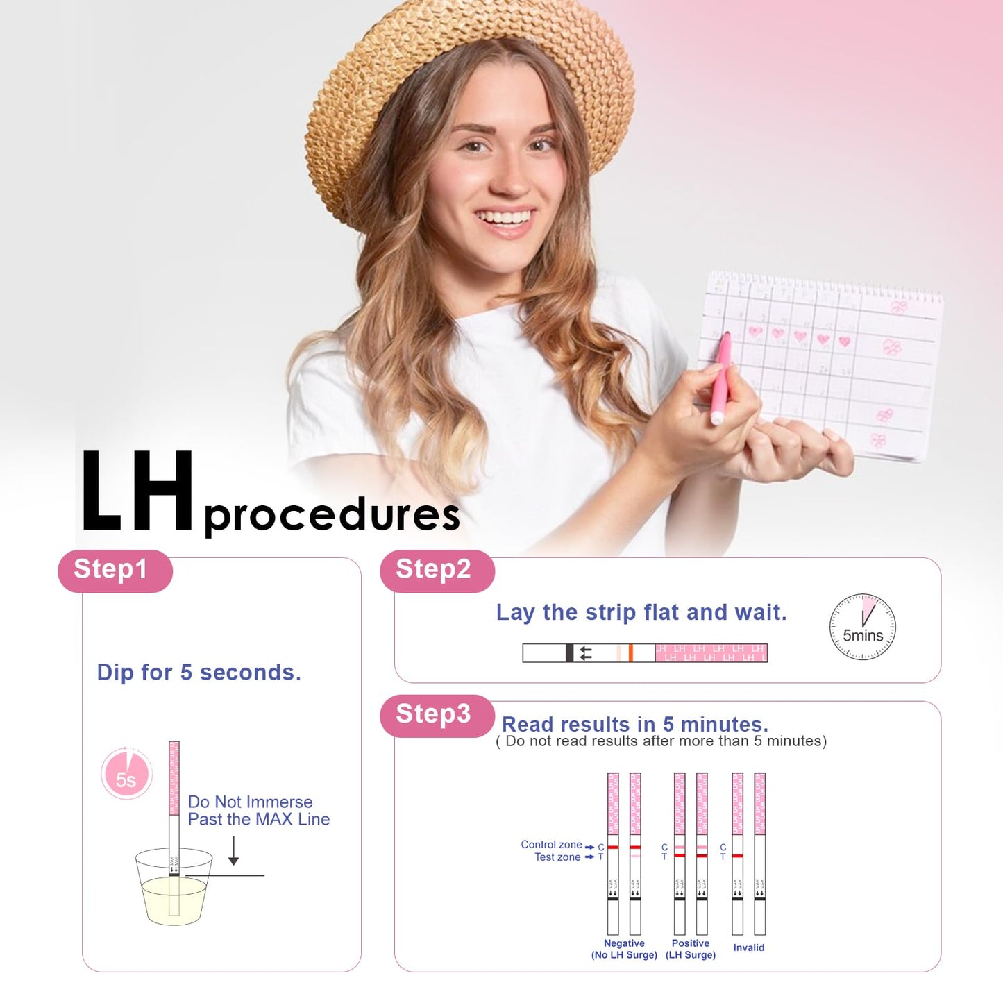 CheckYo Ovulation & Pregnancy Test Strips Combo — 40 LH + 10 HCG, 50 Collection Cups