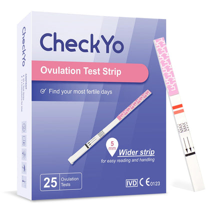 CheckYo 25 Pack Ovulation Test Strips – Accurate LH Surge Predictor Kit