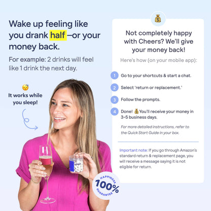 Cheers R&R Combo | Restore + Relief After Drinking | DHM, Liver Support | 12 Doses Each