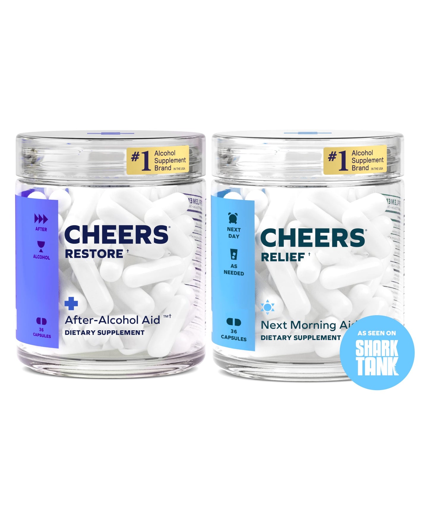 Cheers R&R Combo | Restore + Relief After Drinking | DHM, Liver Support | 12 Doses Each