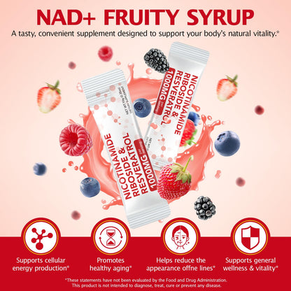 Chenyayun 1000MG Liposomal NAD+ Liquid with Resveratrol & Quercetin – Cellular Longevity, Anti-Aging, Energy | 21 Packets