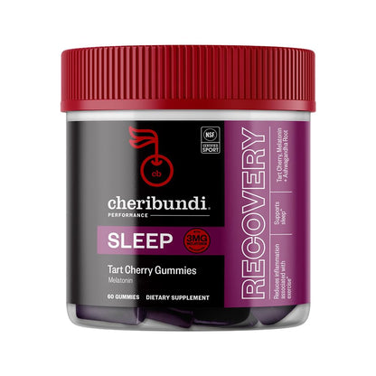 Cheribundi Tart Cherry Gummies Sleep – 25 Cherries, 3 mg Melatonin | 60 Count | Vegan, Gluten-Free, Non-GMO