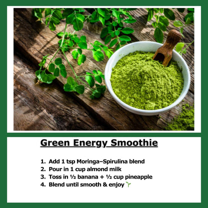 Chérie Sweet Heart Organic Moringa & Spirulina Superfood Blend – 6 oz | USDA Organic, Non-GMO, Vegan, Gluten-Free