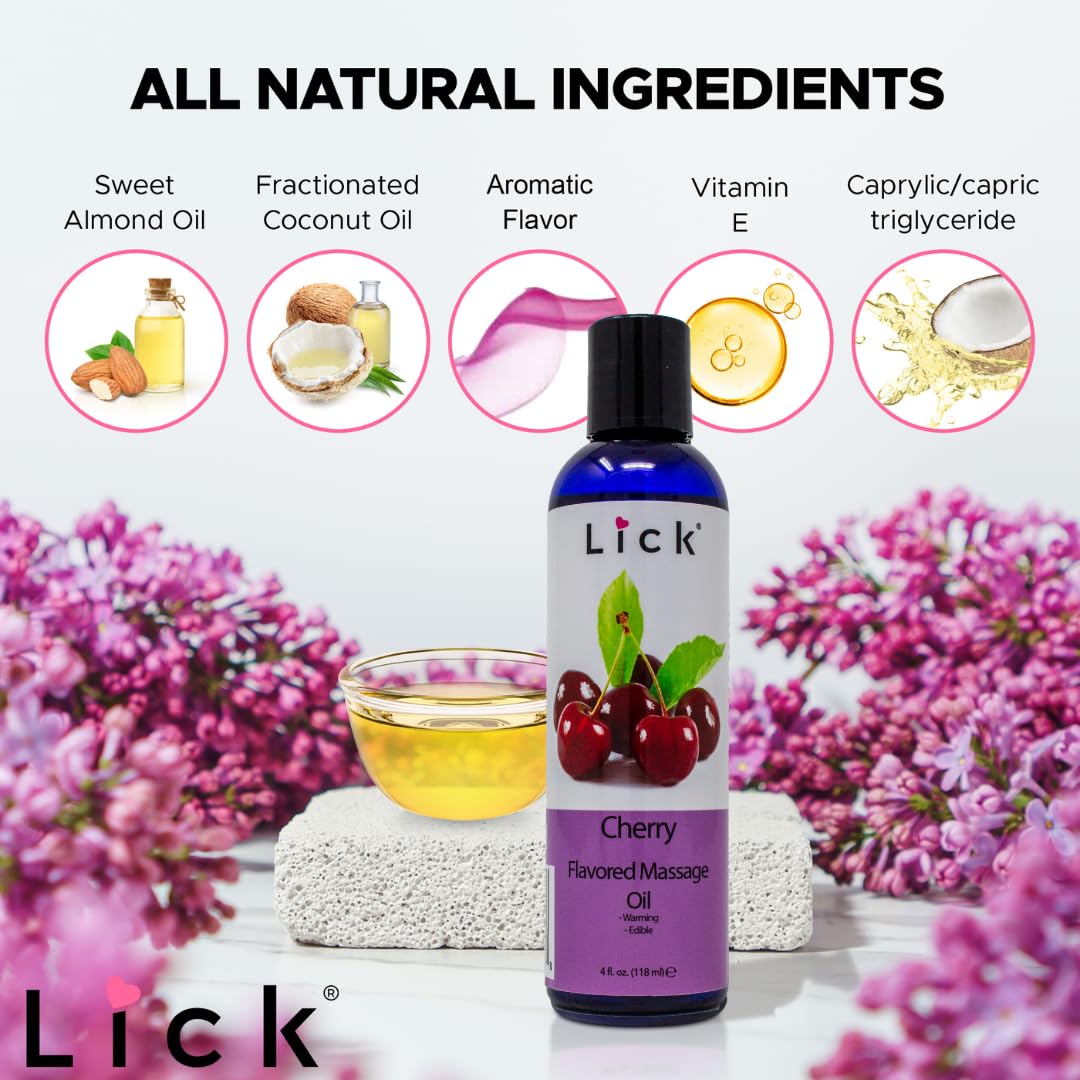 Cherry Flavored Massage Oil for Therapy – Aromatherapy & Vitamin E (4 oz)