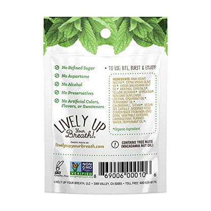 Chewable Liquid Filled Mint Capsule Breath Fresheners - 120 ct | Vegetarian Formula