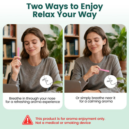 Chewable Silicone Aroma Sticks with Essential Oils – Stress Relief & Fresh Breath (Pink)