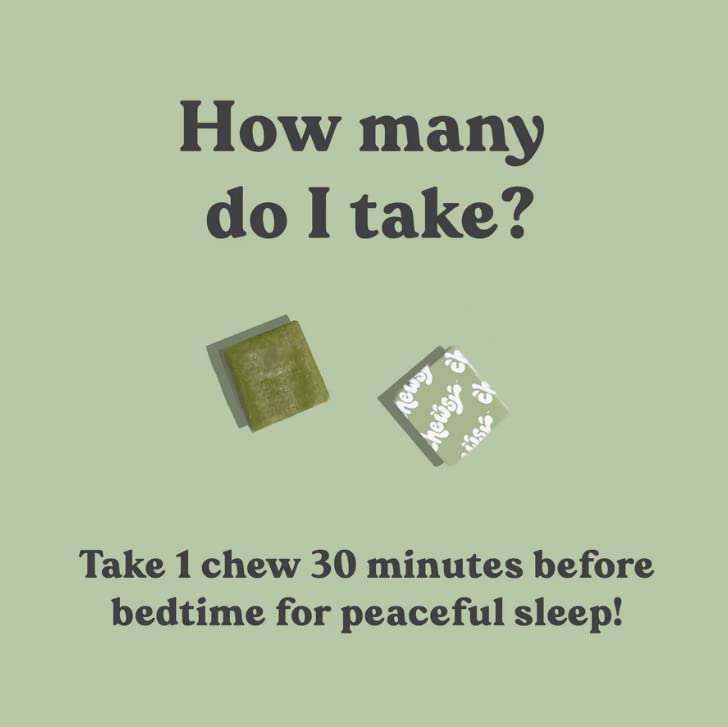 Chewsy Peaceful Sleep Chews - Sleep Support with 3 mg Melatonin, 200 mg L-Theanine, Chamomile & Lemon Balm | 6-Day Supply