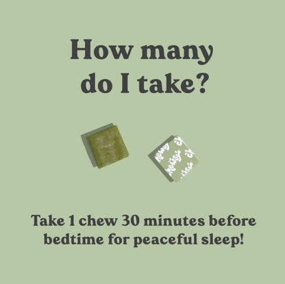 Chewsy Peaceful Sleep Chews - Sleep Support with 3 mg Melatonin, 200 mg L-Theanine, Chamomile & Lemon Balm | 6-Day Supply