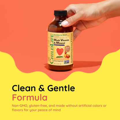 CHILDLIFE ESSENTIALS Kids Multivitamin & Mineral – Liquid Vitamin for Kids, Orange & Mango, 8 oz