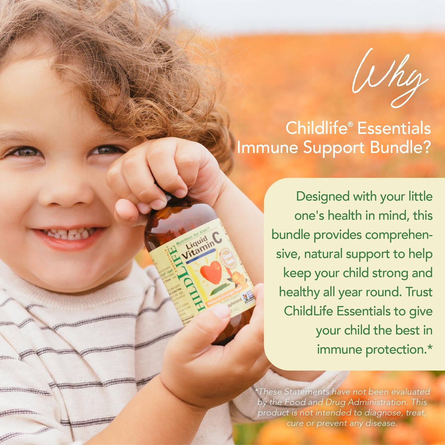 CHILDLIFE ESSENTIALS Immune Support 4-Pack – Liquid Vitamins for Kids, Infants & Toddlers (D3, C, First Defense, Echinacea)
