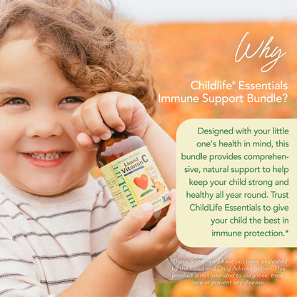 CHILDLIFE ESSENTIALS Immune Support 4-Pack – Liquid Vitamins for Kids, Infants & Toddlers (D3, C, First Defense, Echinacea)