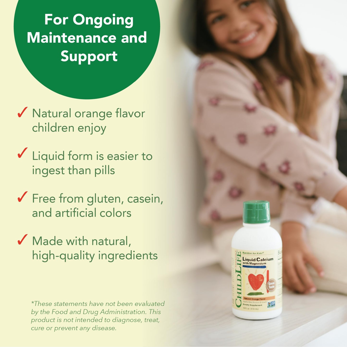 ChildLife Essentials Liquid Calcium for Kids — Orange Flavor with Magnesium, Zinc, and Vitamin D3 | 16 fl oz (4 Pack)