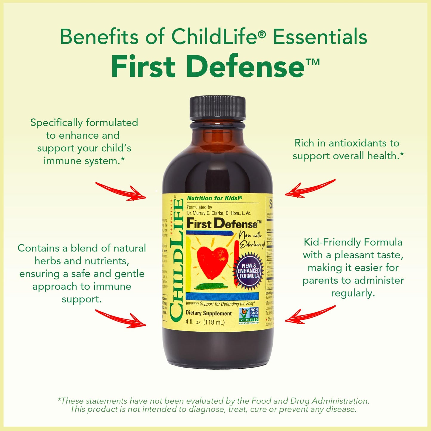 CHILDLIFE ESSENTIALS Immune Support 3-Pack - Vitamin C, First Defense & Echinacea for Kids