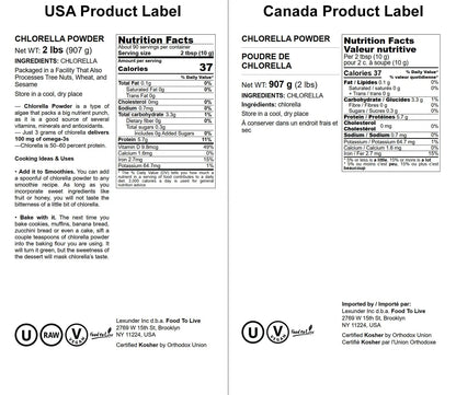 Food to Live Chlorella Powder – 2 Pounds | Kosher, Raw Green Algae, Vegan Superfood