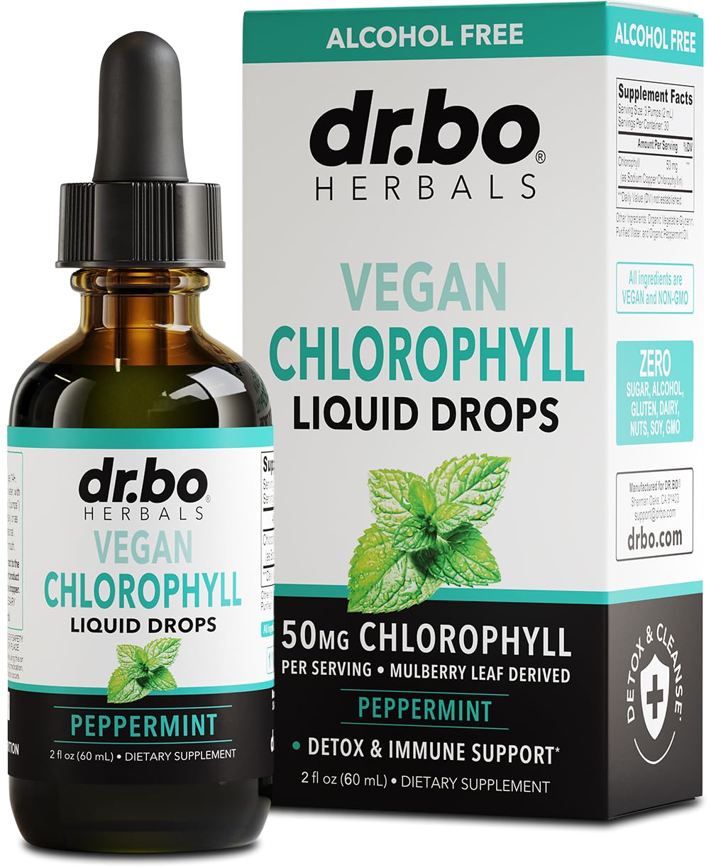 Chlorophyll Liquid Drops – Body Detox, Odor Cleanse & Immune Support | Vegan 2 oz
