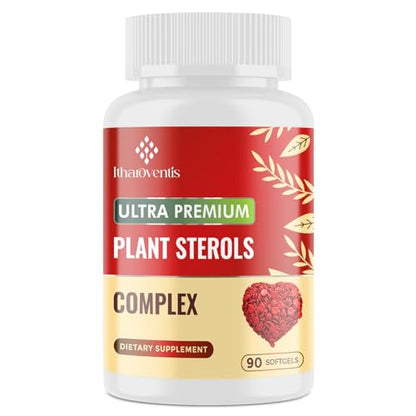 Itharoventis Cholesterol Supplements with Plant Sterols, Niacin, Red Yeast Rice, Bergamot, Omega-3 & Garlic – Advanced Absorption Formula – 180 Softgels