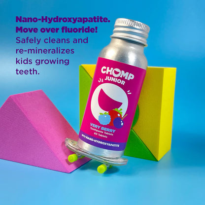 Chomp Junior Very Berry Toothpaste Tablets – Nano Hydroxyapatite (Pack of 2)