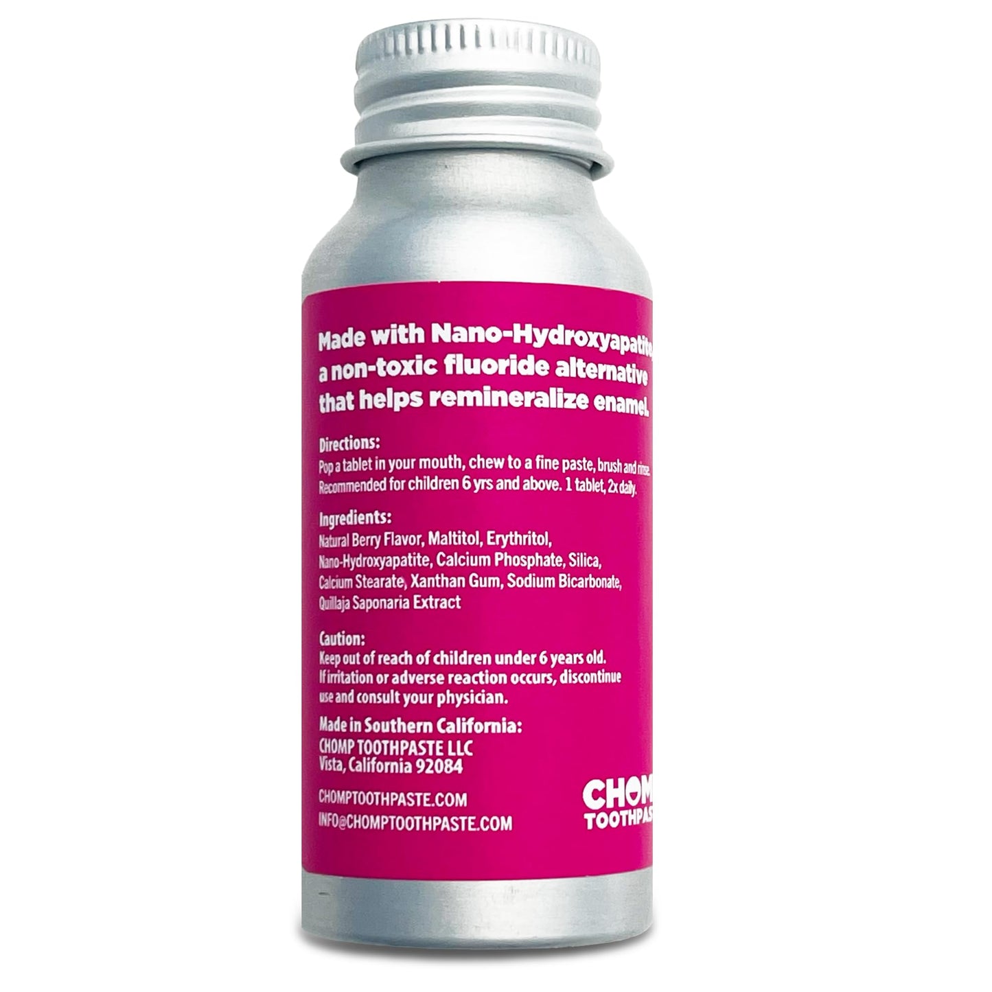 Chomp Junior Very Berry Toothpaste Tablets – Nano Hydroxyapatite (Pack of 2)