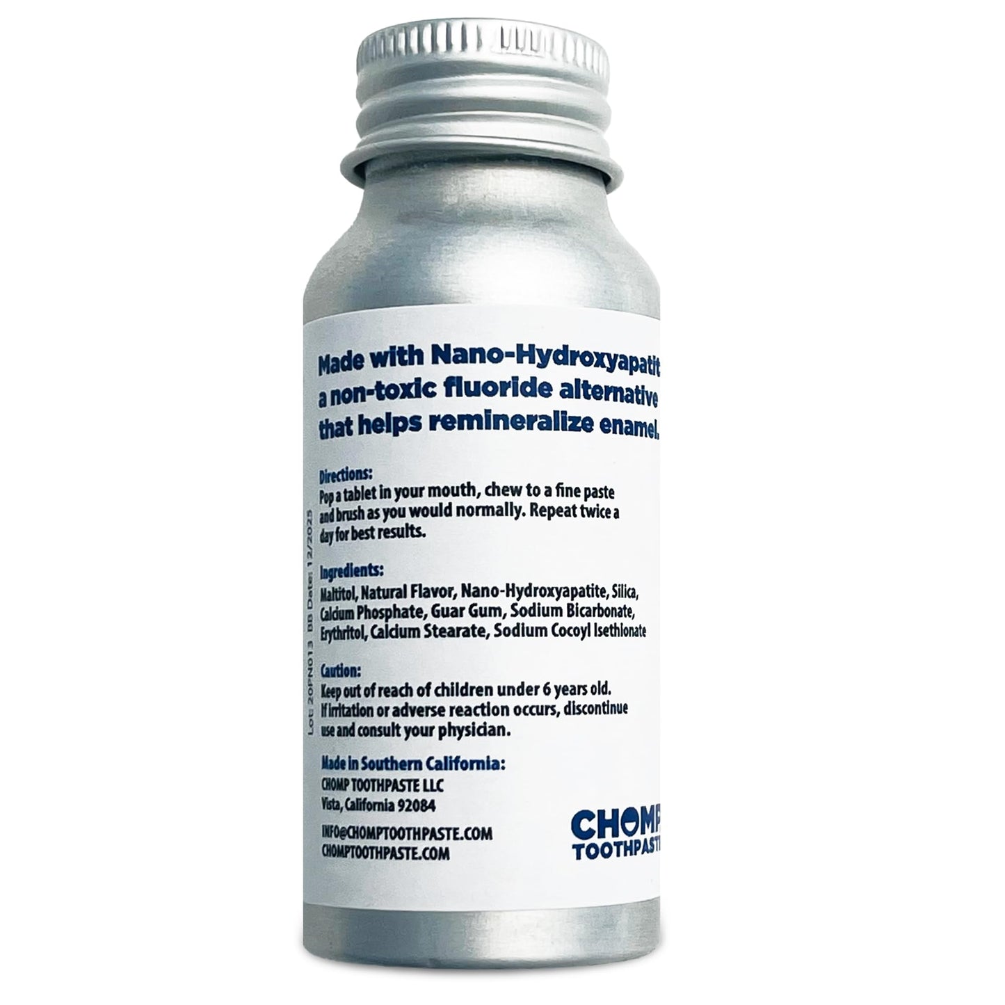 Chomp Super Whitening Toothpaste Tablets with Nano Hydroxyapatite | Fluoride Free