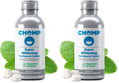 Chomp Super Whitening Toothpaste Tablets with Nano Hydroxyapatite (Pack of 2)
