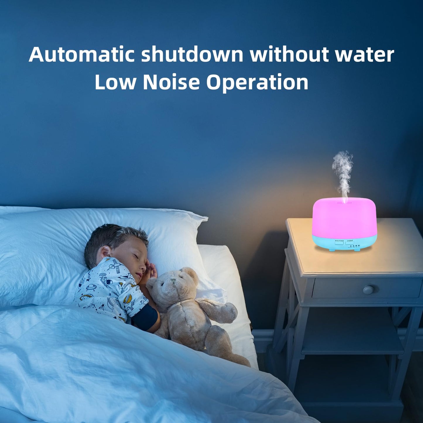 CHOUWEEK 300ML Ultrasonic Air Diffuser for Essential Oils – Remote Control, 7-Color LED, Auto-Off & Timers for Home, Bedroom, Office, Kids