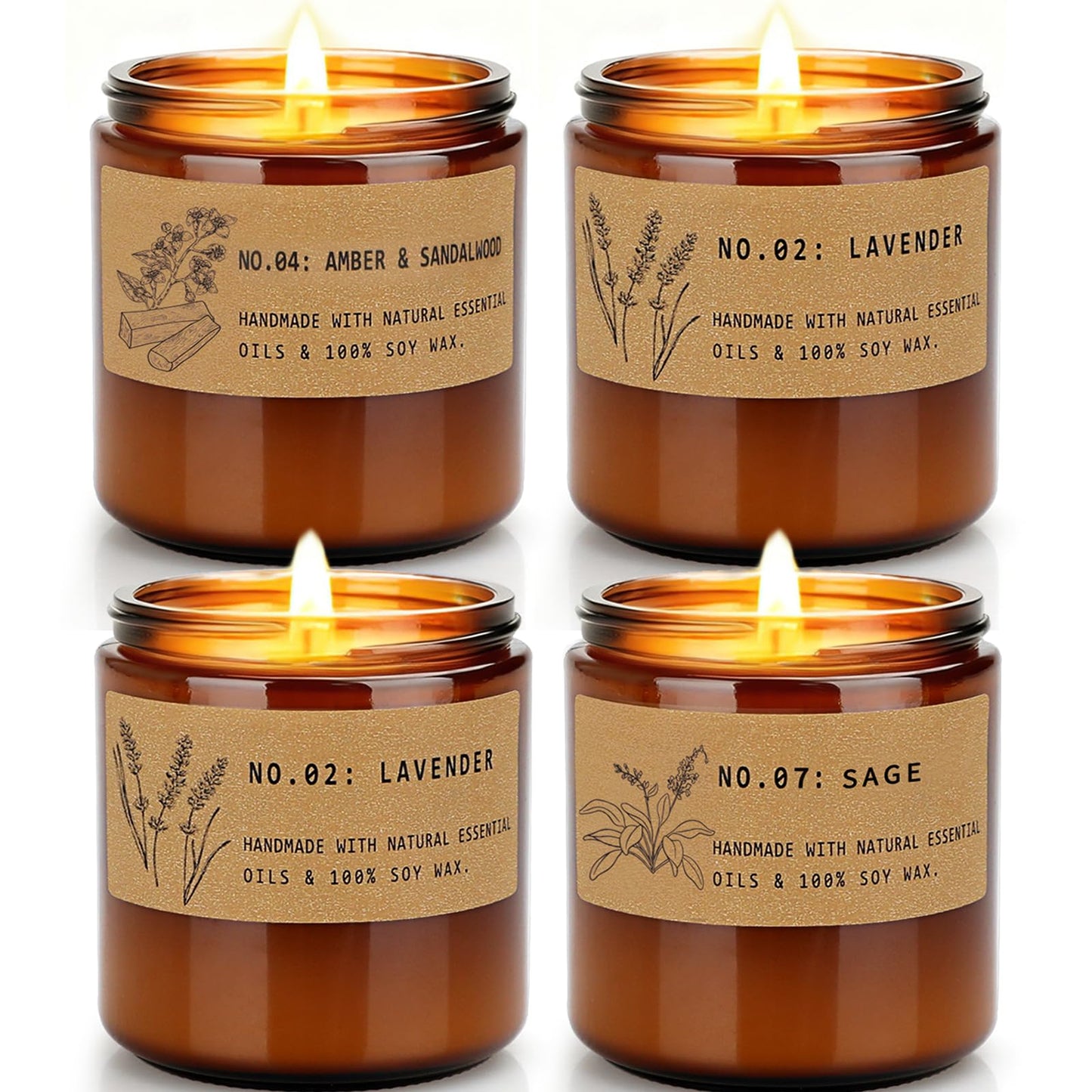Christmas Candle Gifts for Women – 36 oz Scented Soy Candle Gift Set (4-Pack)