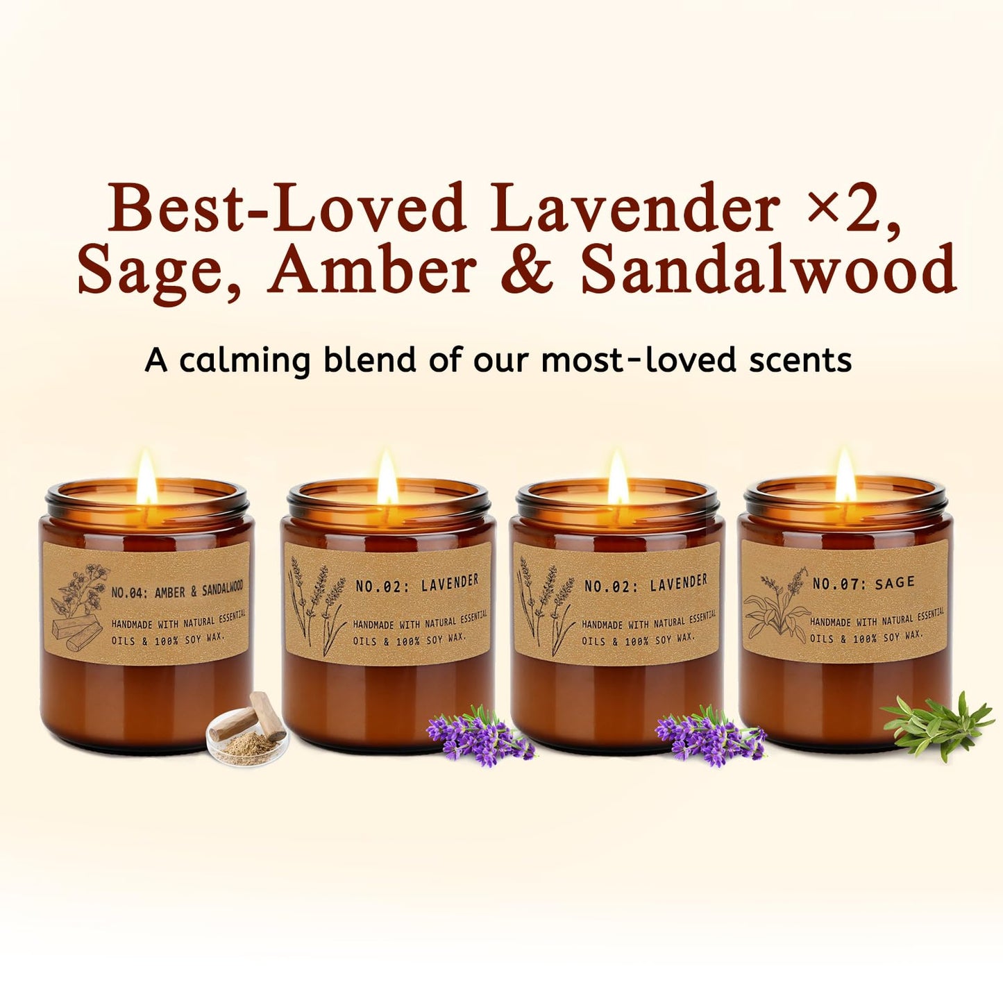Christmas Candle Gifts for Women – 36 oz Scented Soy Candle Gift Set (4-Pack)