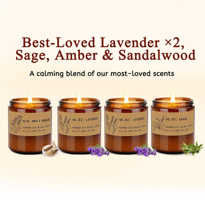 Christmas Candle Gifts for Women – 36 oz Scented Soy Candle Gift Set (4-Pack)