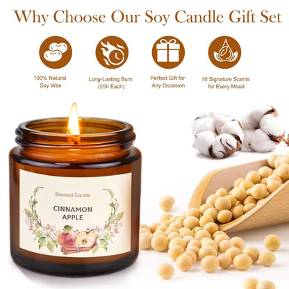Christmas Candle Gift Set for Women – 10 Premium Soy Candles