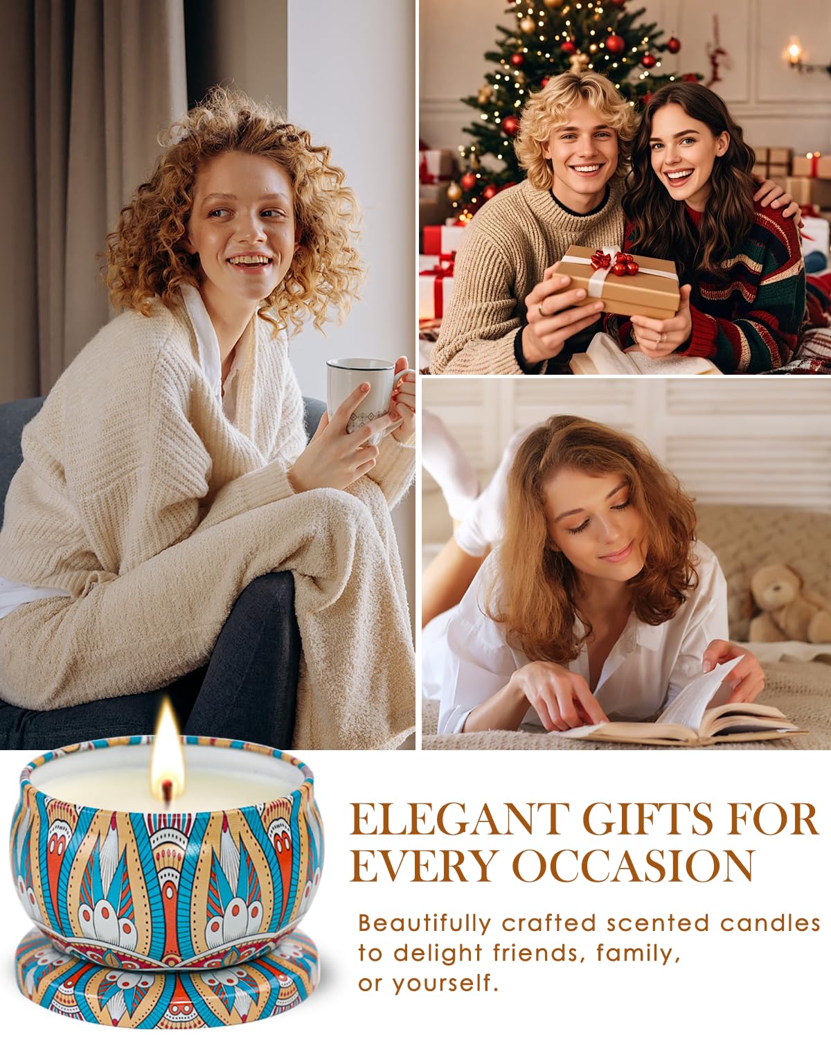 Christmas Candle Gift Set for Women – 20 Pack Long-Lasting Scented Soy Candles | Aromatherapy & Gift Box