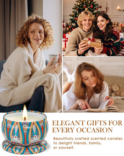 Christmas Candle Gift Set for Women – 20 Pack Long-Lasting Scented Soy Candles | Aromatherapy & Gift Box