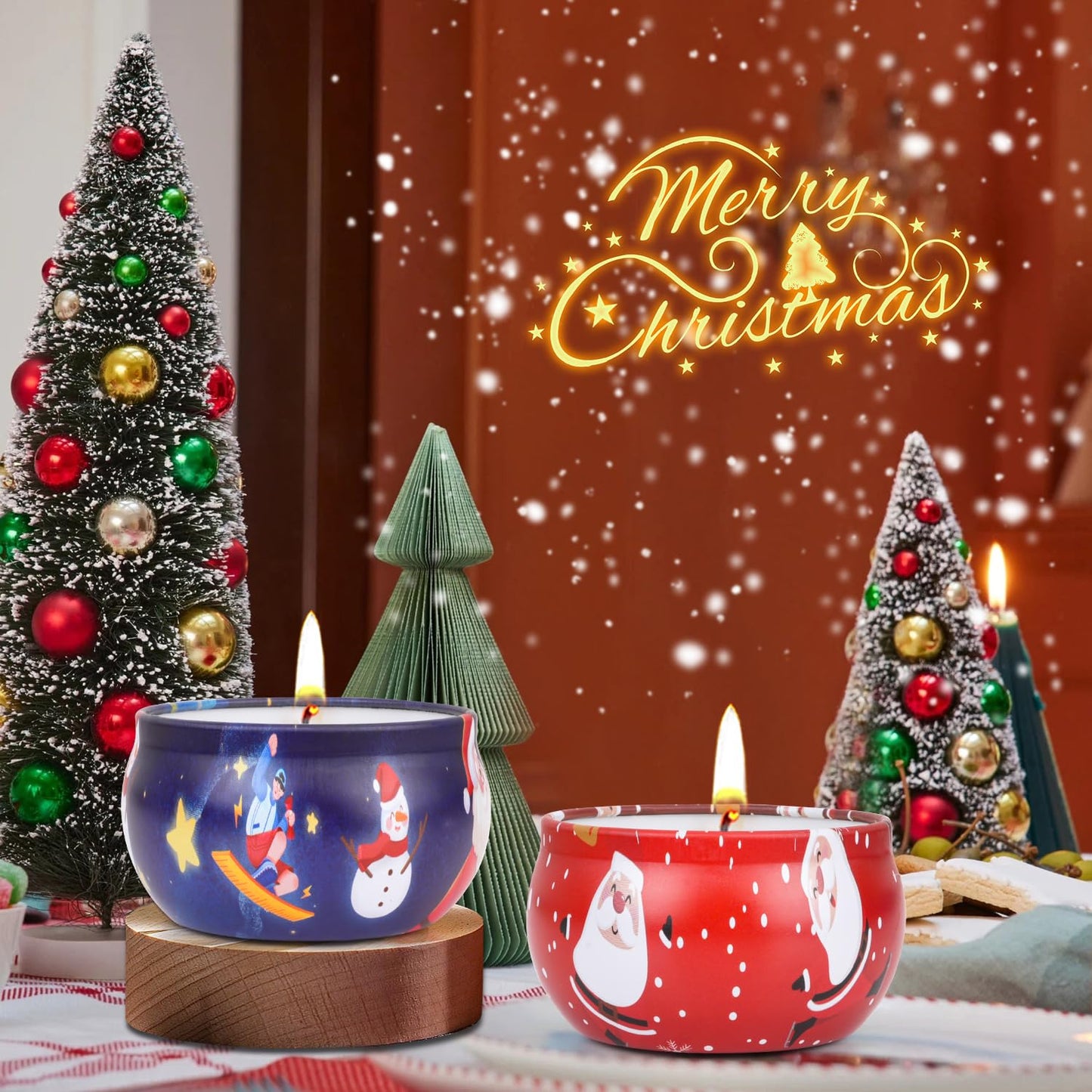 Christmas Candle Set 8 Pack - Scented Soy Wax Gift Set for Christmas, Stocking Stuffers
