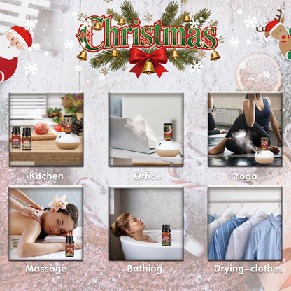 Christmas Essential Oils for Diffuser - 6 x 10ml Holiday Gift Set