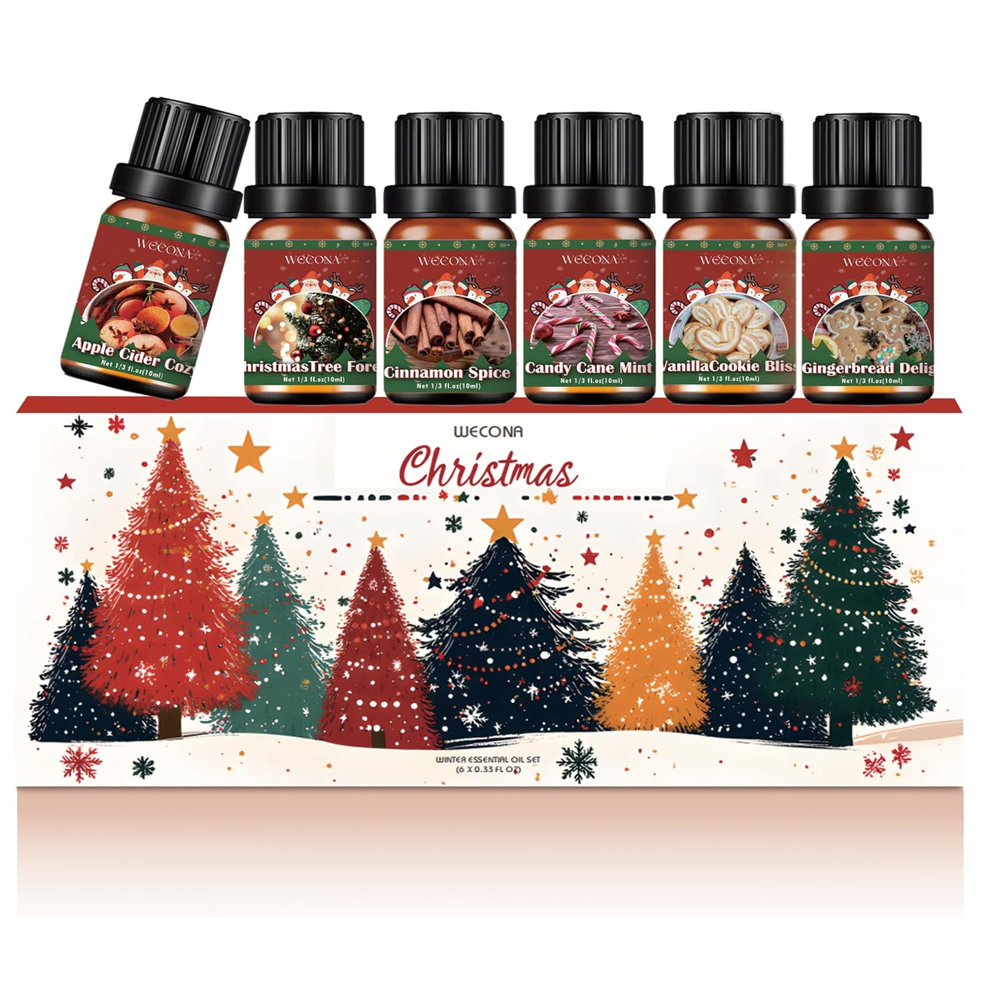 Christmas Essential Oils for Diffuser - 6 x 10ml Holiday Gift Set